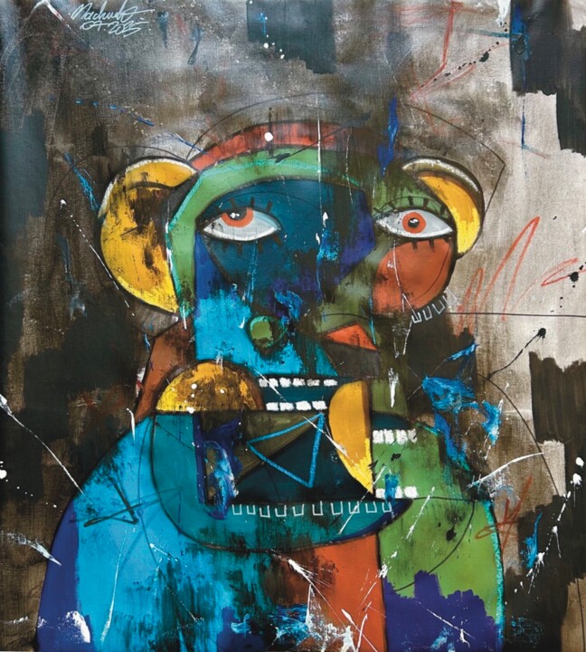 L'insomniaque - Everyday's Faces Series 绘画, 35x31.1 in