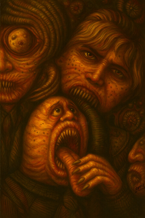 Human Leech 绘画, 21.3x14.2 in
