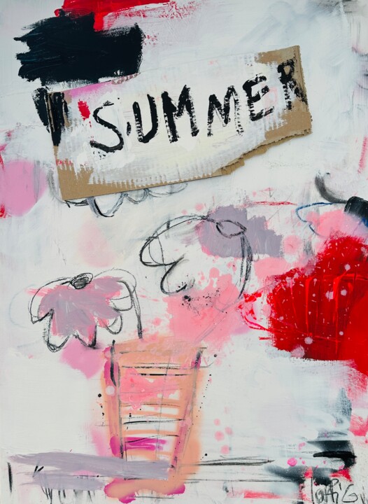 Peinture intitulée "Hello Summer" par Christiane Lohrig, Œuvre d'art originale, Acrylique