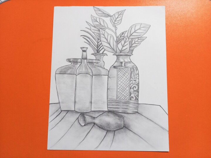 Drawing titled "Still life drawing…" by Mygallery Artist, Original Artwork, Graphite