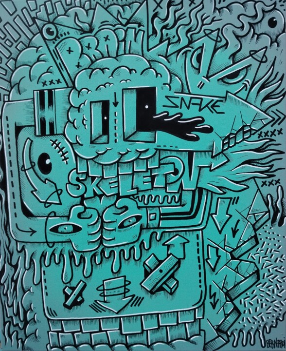 Skell💀Brain 绘画, 23.6x19.7 in