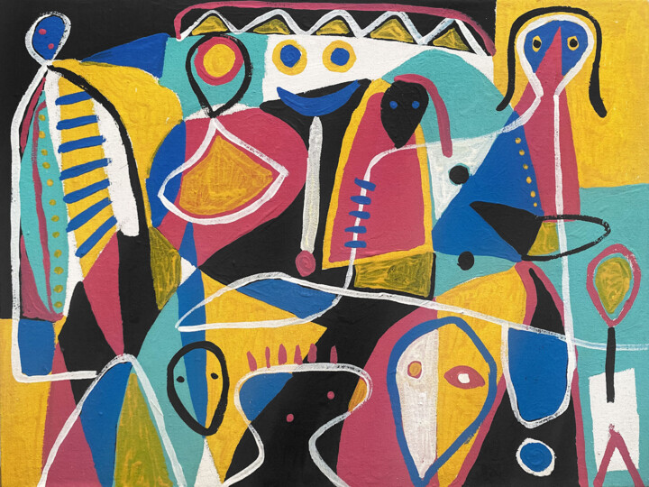 Pintura titulada "Composición" por Enrique Pichardo, Obra de arte original, Acrílico