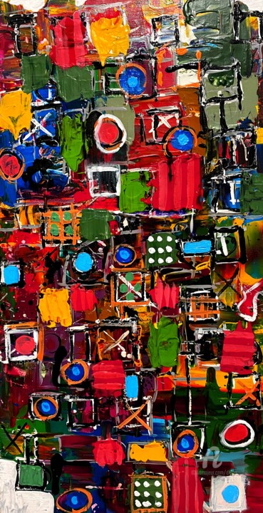 impro in brigtht color 绘画, 24.4x46.5 in