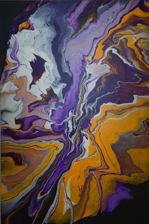 Painting titled "10" by Xia Xia, Original Artwork, Acrylic Mounted on Wood Stretcher frame