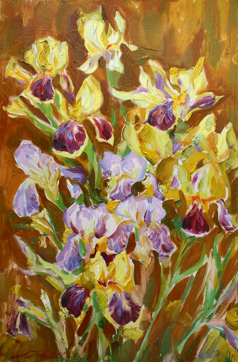 Sunny Morning with Irises 绘画, 23.6x15.8 in