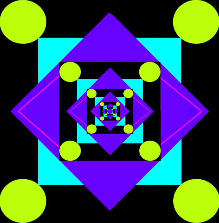 Geometric Shape Symmetry 2e4 数字艺术, 30x29.5 in