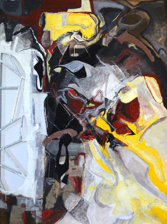 Painting titled "L'inutile porta ape…" by Marco Bettocchi, Original Artwork, Oil Mounted on Wood Stretcher frame