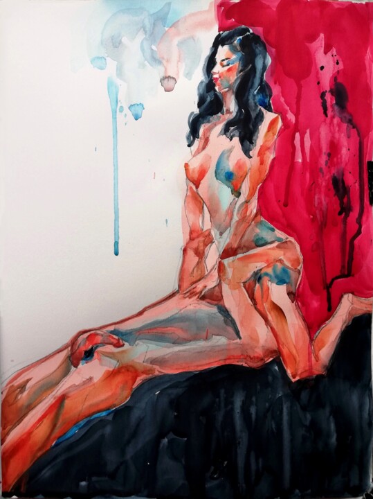 Lovers IX 绘画, 18.9x14.2 in