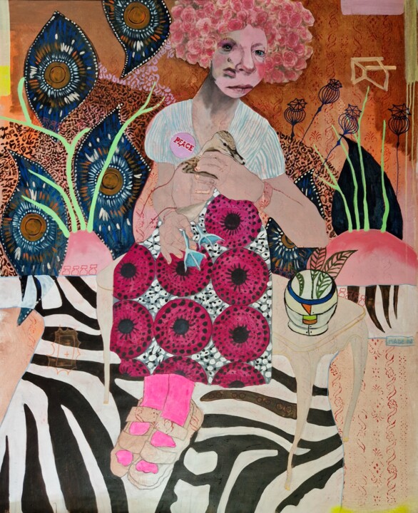 Schilderij getiteld "Family man" door Romy Van Rijckevorsel, Origineel Kunstwerk, Acryl Gemonteerd op Aluminium