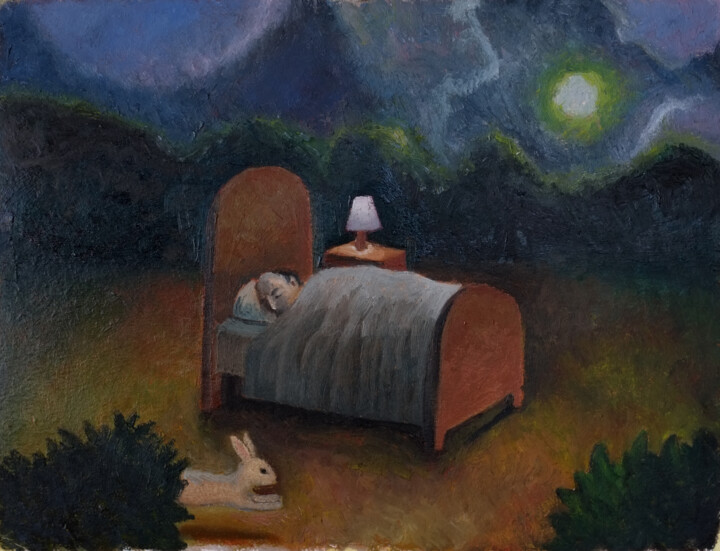 Pintura titulada "Cielo protector II" por Miguel Rojas, Obra de arte original, Oleo