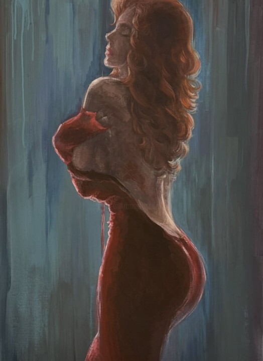 Девушка в платье 绘画, 27.6x19.7 in