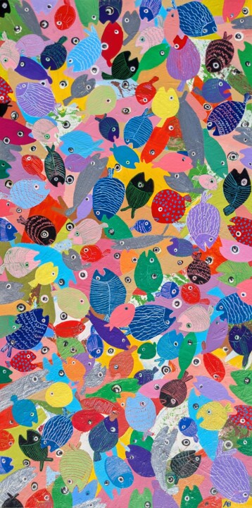 Grand Bleu 2 绘画, 39.4x19.7 in