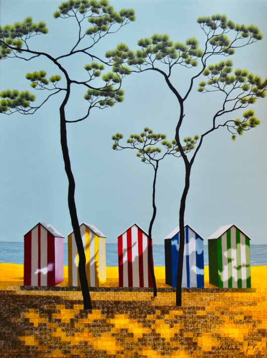 Les petites cabanes Pittura, 31,5x23,6 in