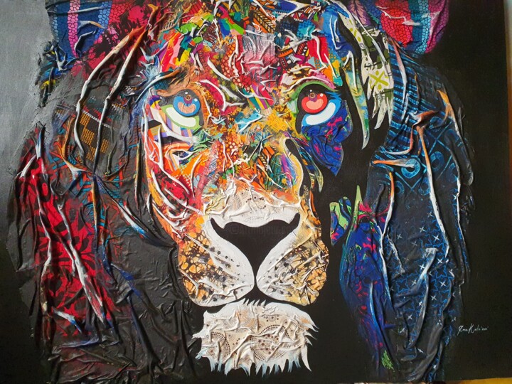 Lion king (F0025) Pintura, 36,2x48 in