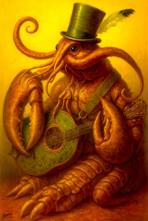 Rock Lobster 绘画, 21.3x14.2 in