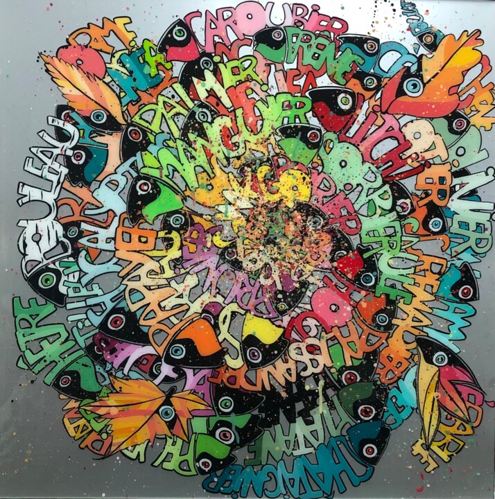 SYMPHONIE VEGETALE Painting, 23.6x23.6 in
