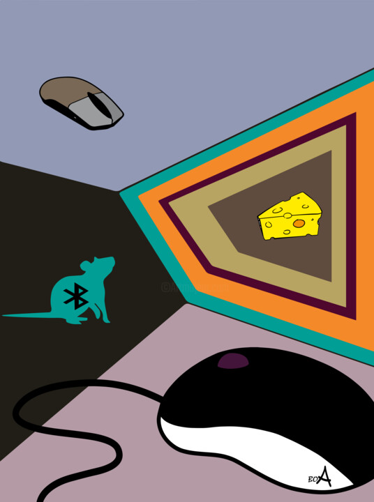 Mice trap. Mice, cheese and bluetooth 数字艺术