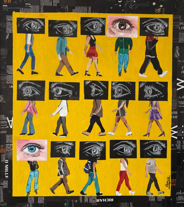 Collages titled "Три дня. Часть 2. В…" by Iana Venedchuk, Original Artwork, Collages Mounted on Aluminium