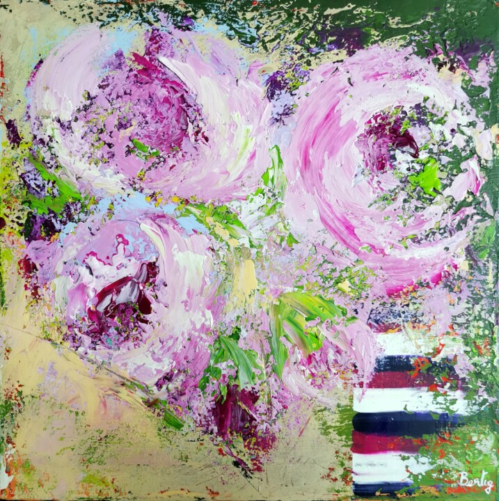 Painting titled "Heart (one summer)" by Pier Bertig, Original Artwork, Acrylic Mounted on Wood Stretcher frame