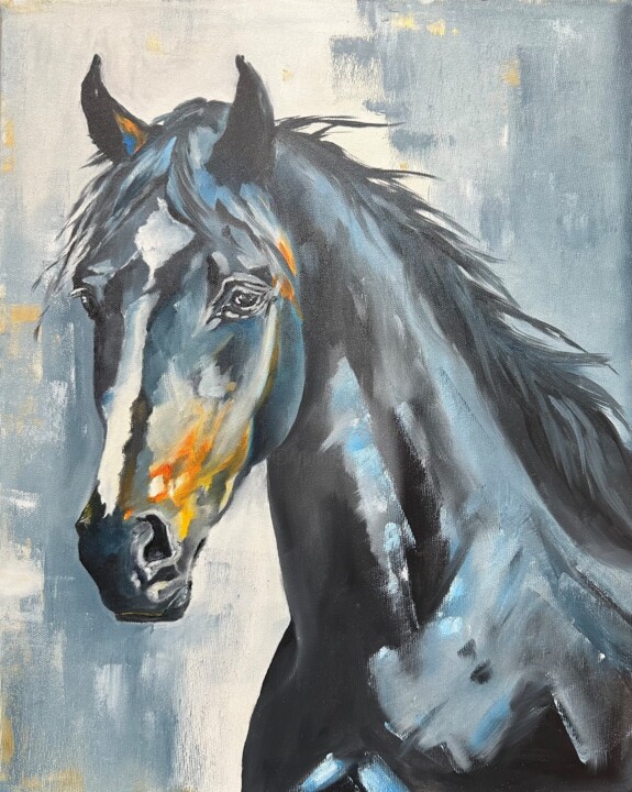 Portrait of a horse Painting, 19.7x15.8 in
