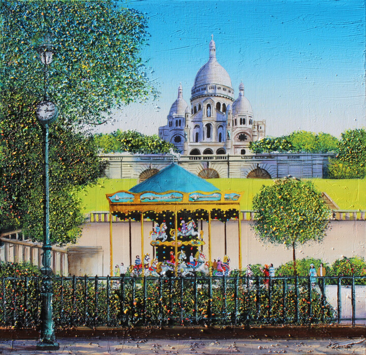 Un été à Montmartre 绘画, 19.7x19.7 in