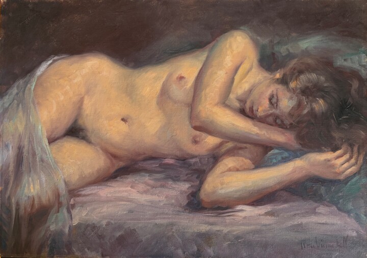 Desnudo en reposo 绘画, 18.1x25.6 in