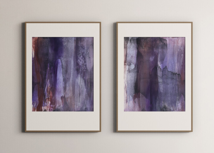 Painting titled ""Night Whispers"" by Viktoria Daneva, Original Artwork, Pigments