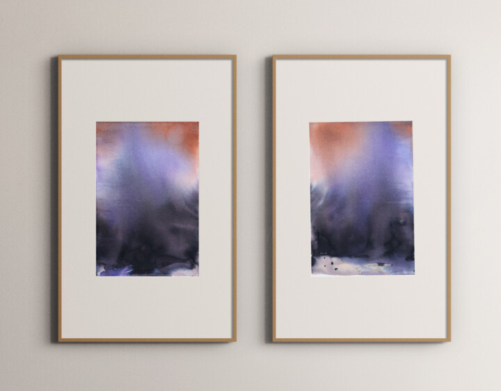 Painting titled ""Twilight Breath"" by Viktoria Daneva, Original Artwork, Pigments
