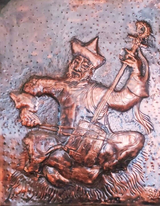 Хурчин. ( Играй ,музыкант). 绘画, 29.5x23.6 in
