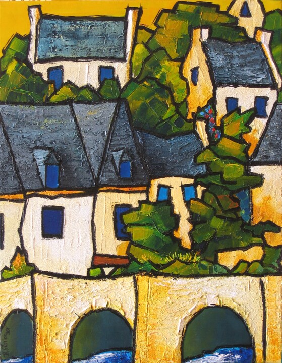 Peinture intitulée "Saint Goustan, deta…" par Guy Terrier, Œuvre d'art originale, Acrylique