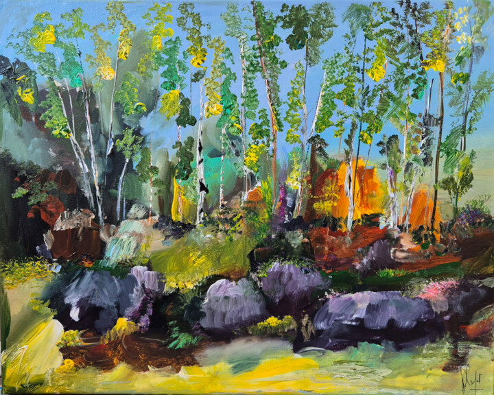 Une scène nourrie de l'enfance 绘画, 15.8x19.7 in