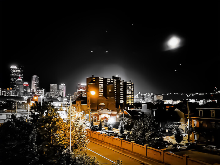 Moonset Over Baldwin Printmaking, 40x55 in
