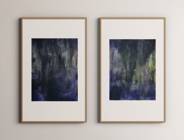Painting titled ""Residual Light"" by Viktoria Daneva, Original Artwork, Pigments