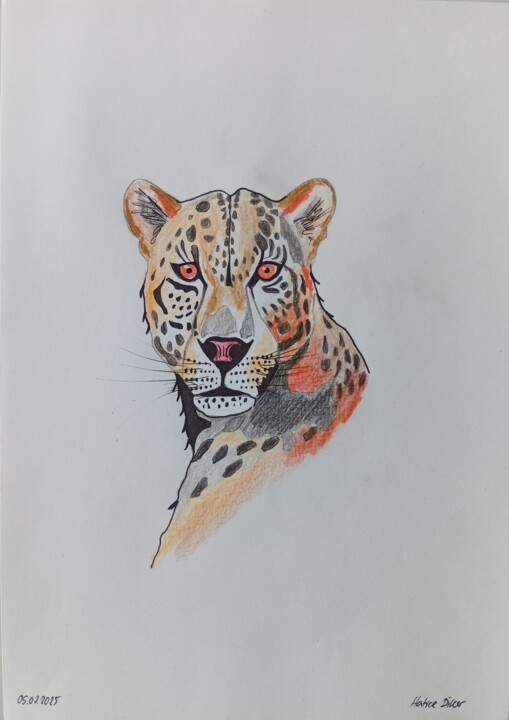 Leopard #02 绘画, 11.6x8.3 in
