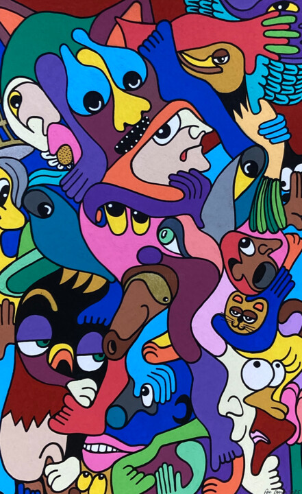 Dibujo titulada "“ La voyageuse béné…" por Philippe Pons, Obra de arte original, Rotulador
