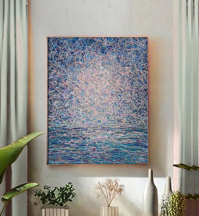 Pintura titulada "Between Sun and Sil…" por Nadiia Antoniuk, Obra de arte original, Acrílico Montado en Bastidor de camilla…