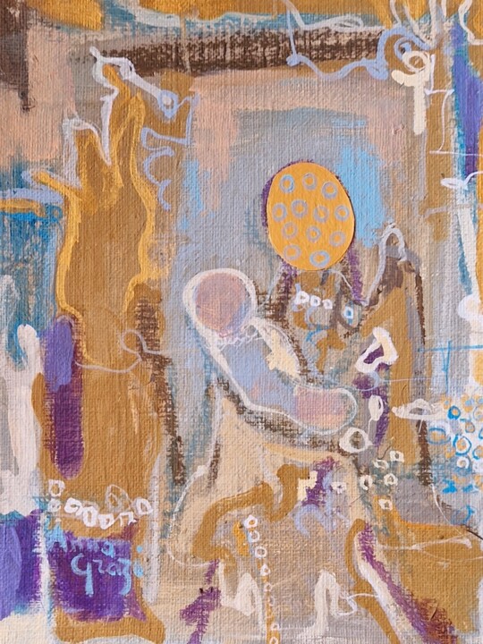 Painting titled "Sereine après-midi…" by Anna Grazi, Original Artwork, Acrylic