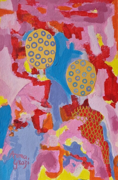 Painting titled "Les petites sœurs d…" by Anna Grazi, Original Artwork, Acrylic
