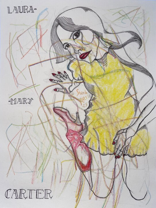 Laura-Mary Carter Рисунок, 8,3x5,9 in