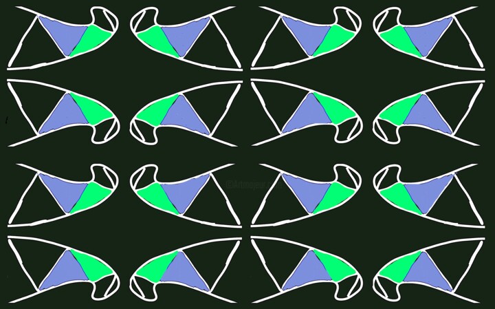 Organic Symmetry 1b4e5 Arte digitale, 37,4x60 in