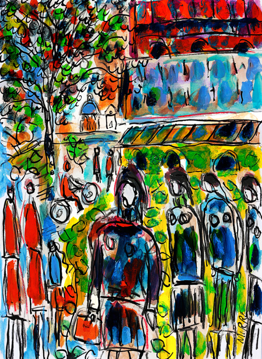 Painting titled "Toulouse" by Jean Mirre, Original Artwork, Oil