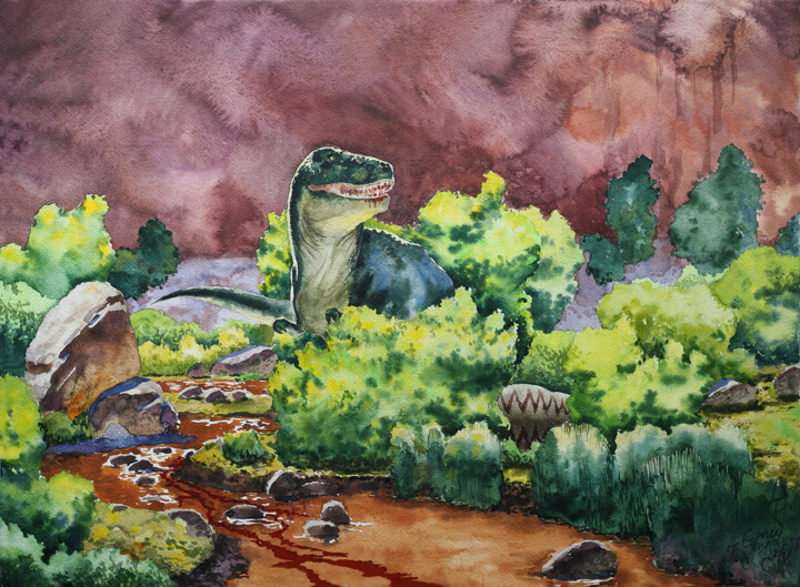 While no one interferes 绘画, 21.7x29.5 in