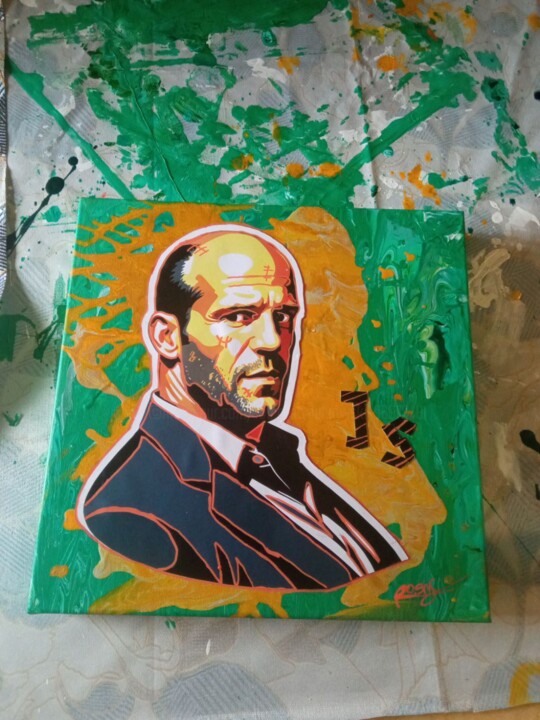 Peinture Jason Statham 绘画, 11.8x11.8 in