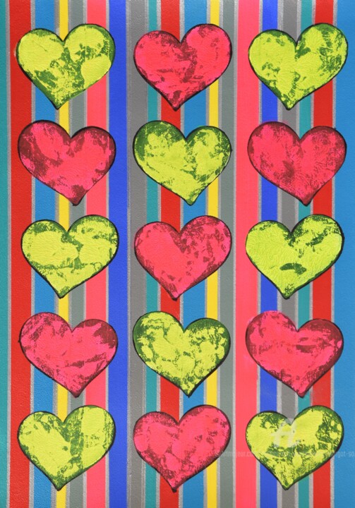 Fierce Love / Heart Overkill II Printmaking, 18.5x12.8 in