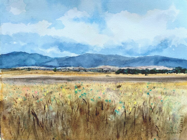 Summer field Pintura, 11x15 in