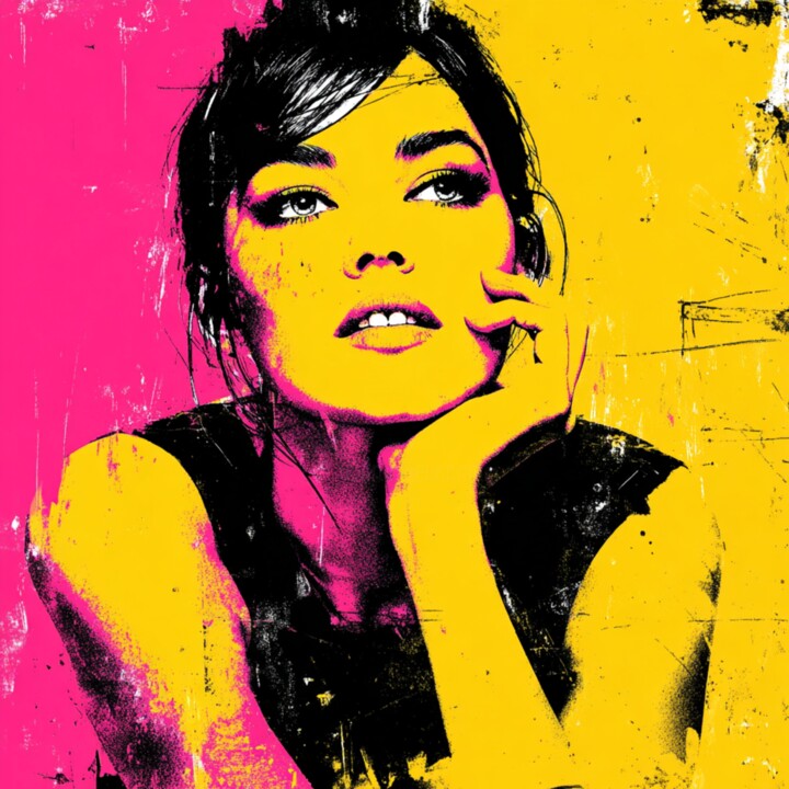 Painting titled "THINKING ABOUT" by Claudia Sauter (Poptonicart), Original Artwork, Acrylic