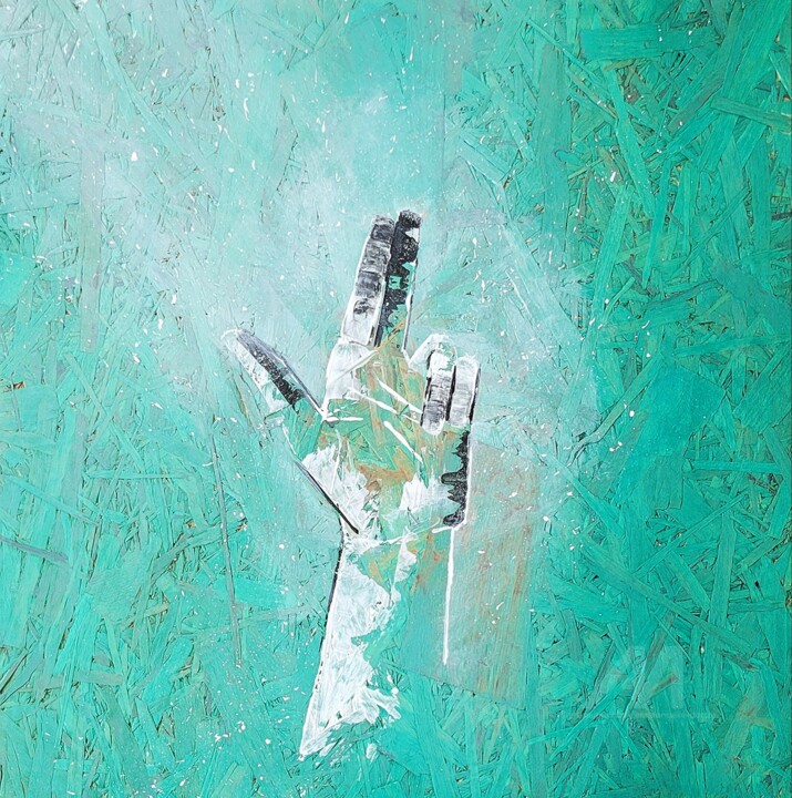 Ardhapataka Mudra 绘画, 15.8x15.8 in