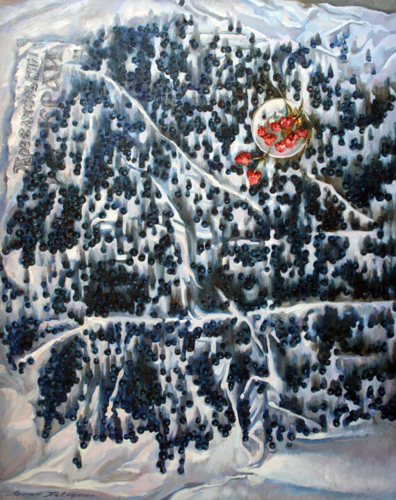 Raspberry Berry 绘画, 39.4x31.5 in