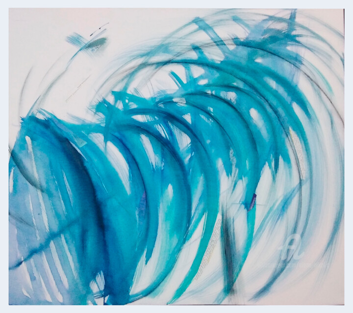 Painting titled "Mapped Chart" by Elena Nikolic, Original Artwork, Acrylic Mounted on Wood Stretcher frame