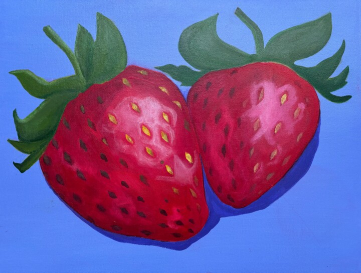 Strawberries 绘画, 15.8x19.7 in